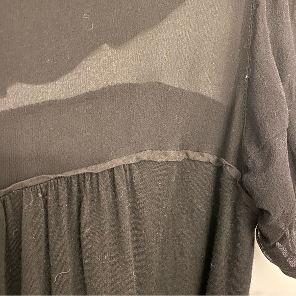 Mystree Sheer ruffled Whimsy Goth Black  A-Line Women’s top size M (10) - Picture 3 of 13